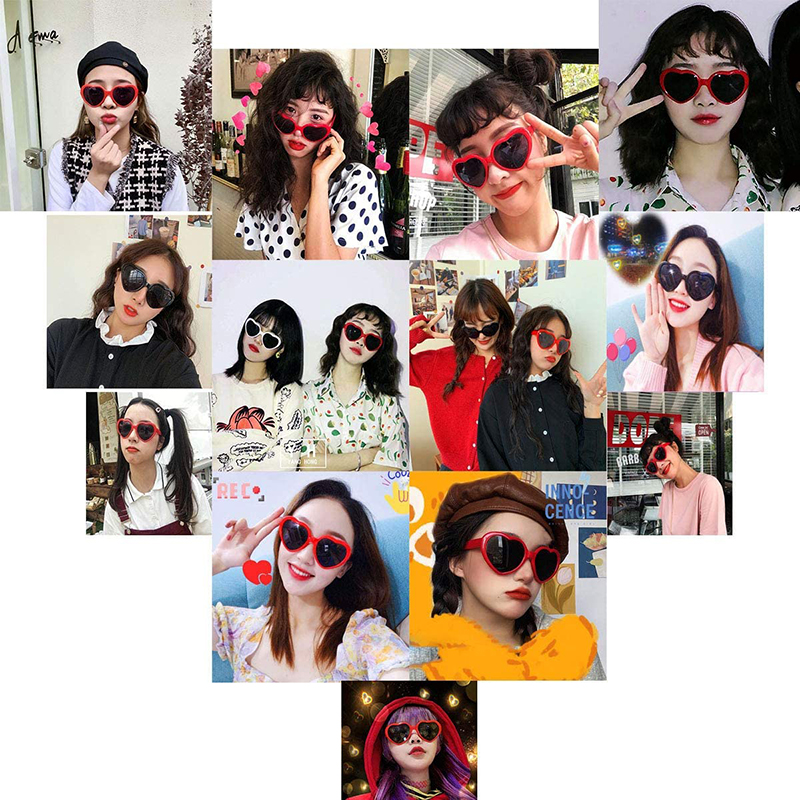 Women Heart Shaped Effects Glasses Watch The Lights Change To Heart Shape At Night Diffraction Glasses Female Sunglasses