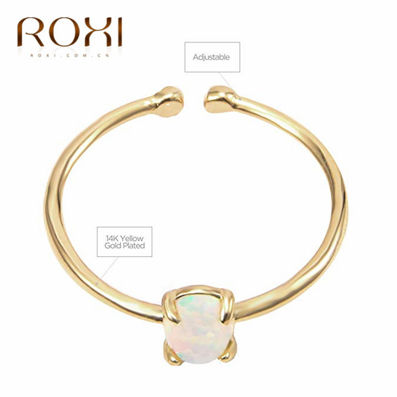 ROXI Dainty Feuer Opal Ringe Engagement Schmuck Elegante Gold Öffnen Hochzeit Ringe für Frauen Party Einfache Ringe Finger Schmuck