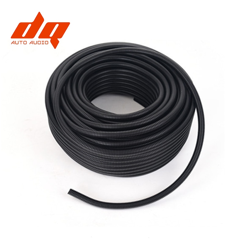 Flexible Insulate Black Polyethylene Corrugated Tube Hose Pipe 7/10/13/15/21/25mm Dia Cable Conduit Plastic Split Tubing 10m