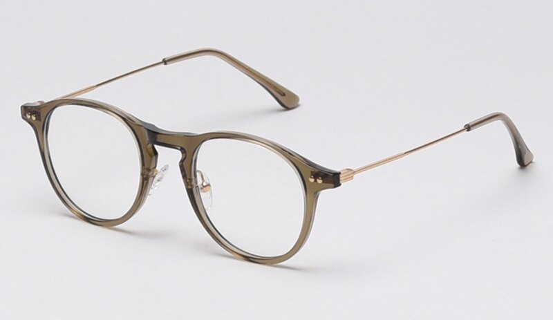 Peekaboo, gafas de filtro azul, mujeres, retro, transparente, gafas de ordenador para hombres, medio metal TR90, estilo coreano,: green frame
