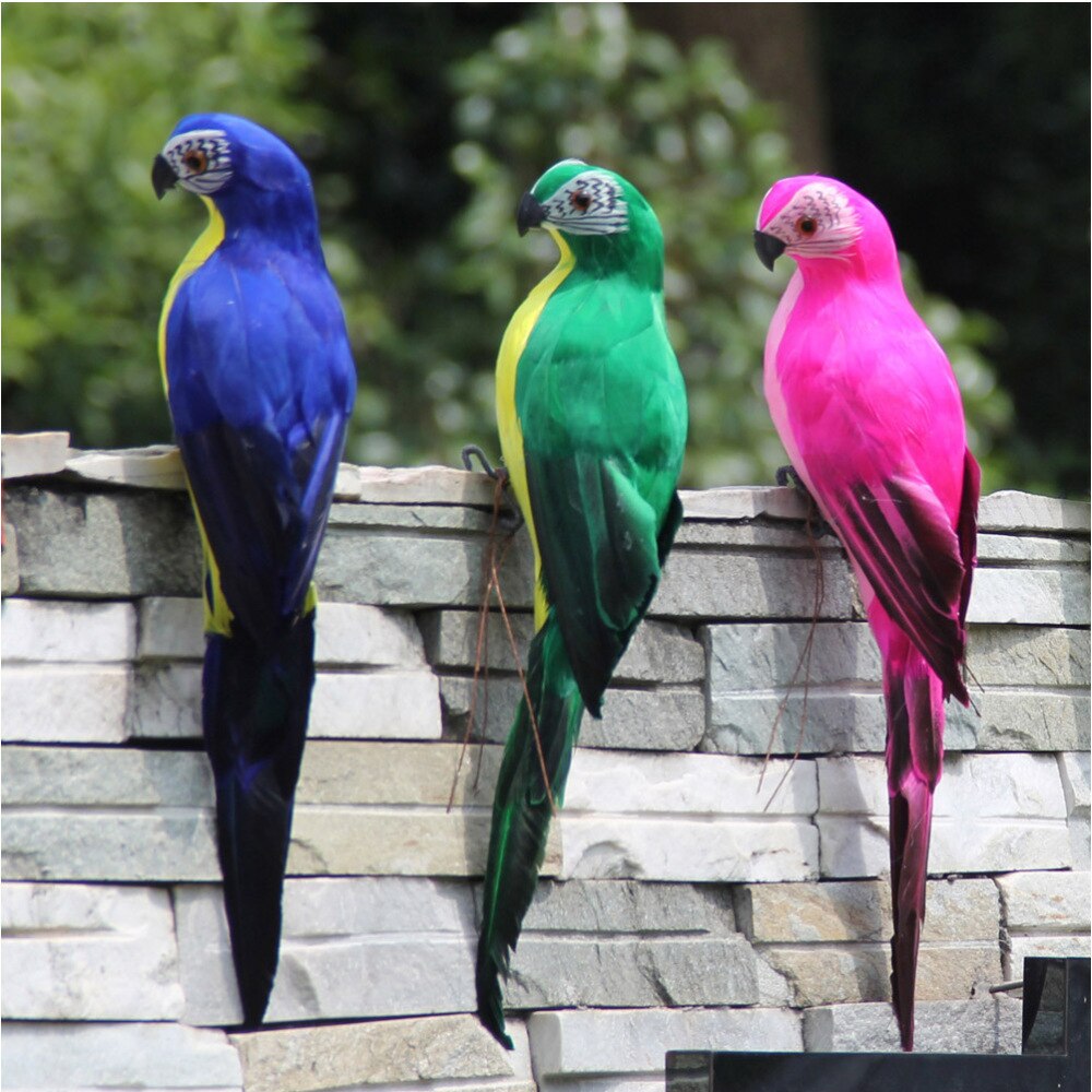 Pluma de loro Artificial, accesorios de jardinería, adorno para manualidades, adorno para aves, modelo de loro (rosado)