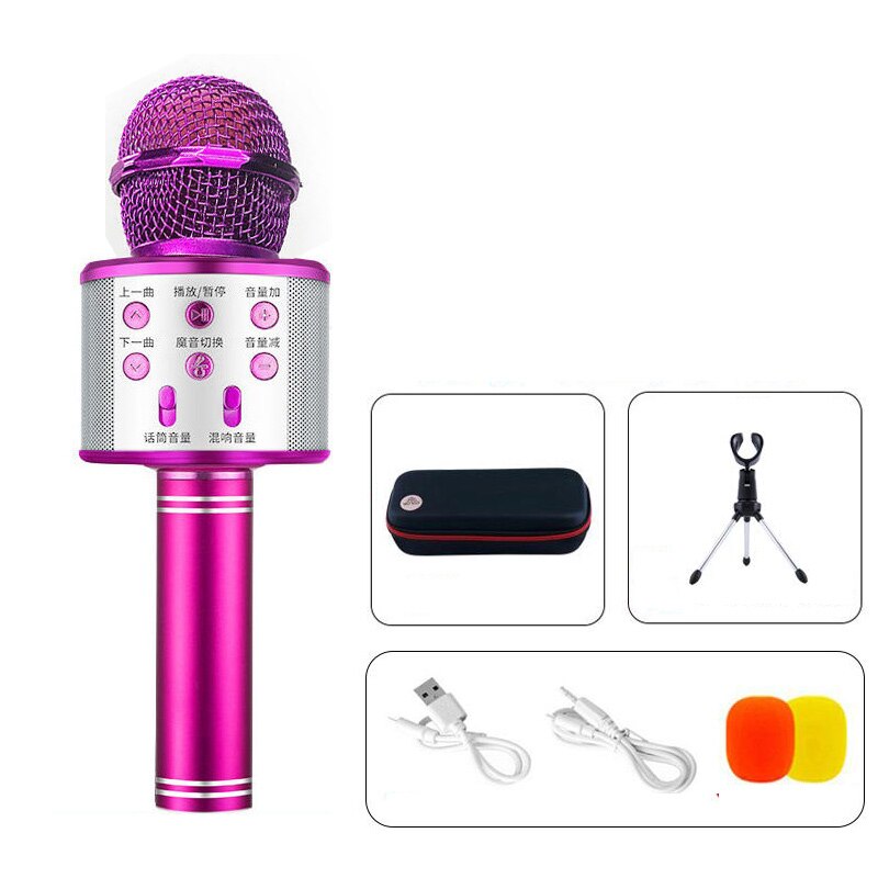 Draagbare Handheld Mic Karaoke Draadloze Bluetooth Microfoon Speaker Voor Home Party Kinderen Speech Meeting Mic Microphoes