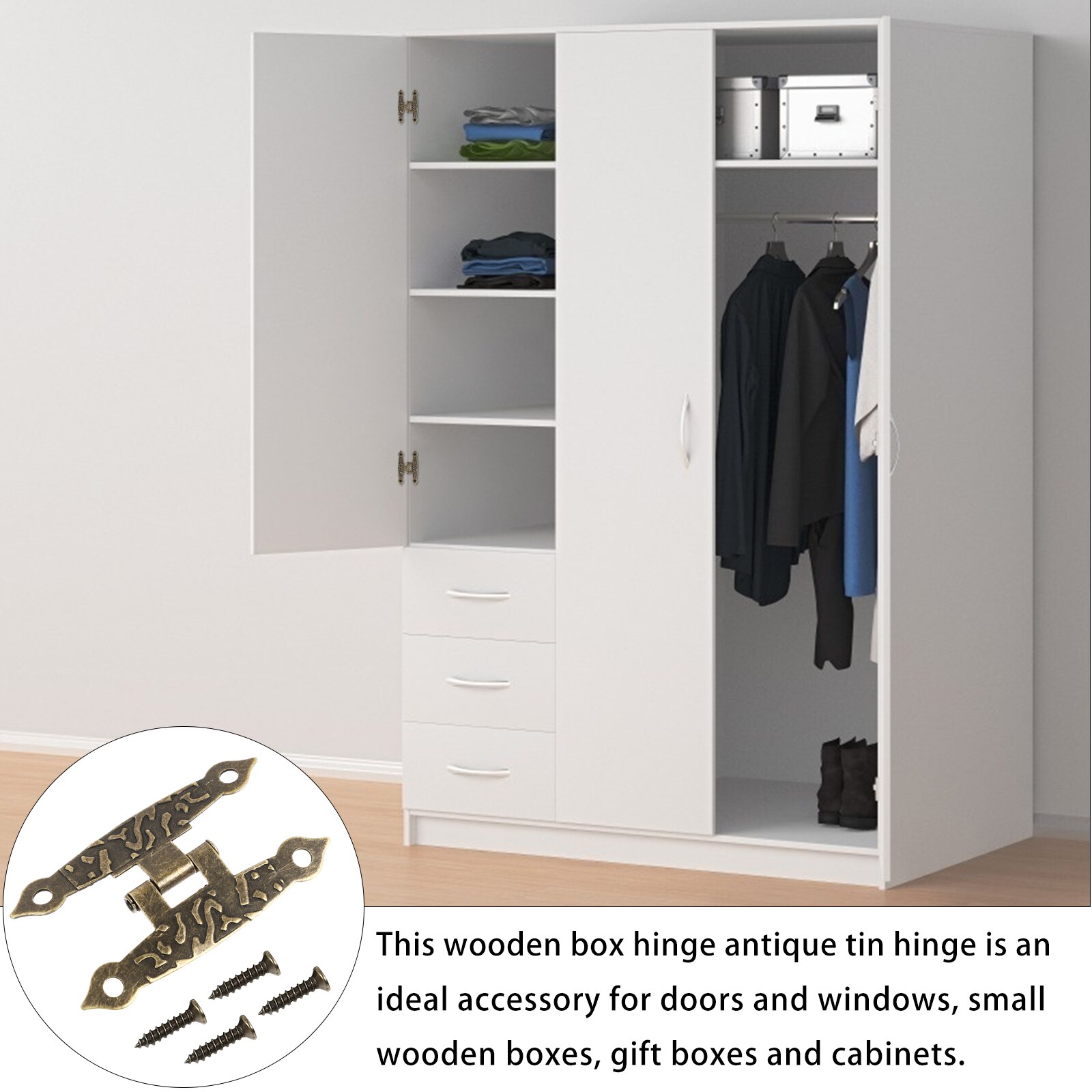 10Pcs Houten Doos Scharnieren Antieke Mini Scharnieren Vervanging Scharnieren Diy Close Onderdelen