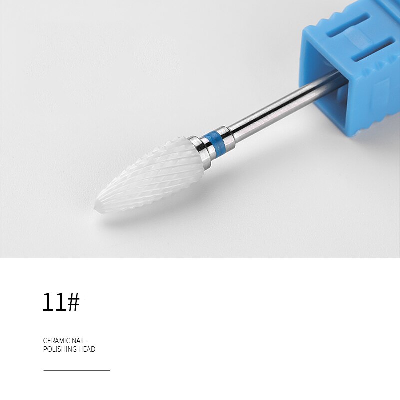 1 Uds. De cabezales de cerámica para pulir uñas, herramienta de plástico, lijadora de cabeza plana, aparato para herramientas de manicura pedicura: 11