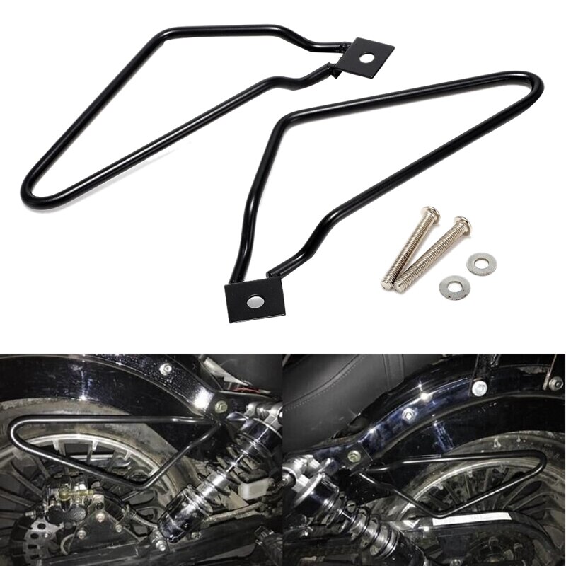 Alforjas de motocicleta, bolsas de sillín, soporte de sujetador para-Davidson Sportster 883 Iron XL883N Dyna Bob Fxdf Softail v-rod Caf