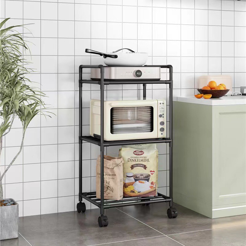 Kitchen multi-layer floor storage rack Household movable storage rack against the wall storage steel frame