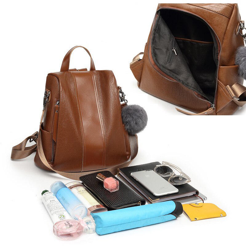 LYKANEFU Import PU Couro Estilo Preppy Mulheres Mochila Bolsa de Ombro Ocasional Saco de Couro Escola Mochilas para Meninas Adolescentes