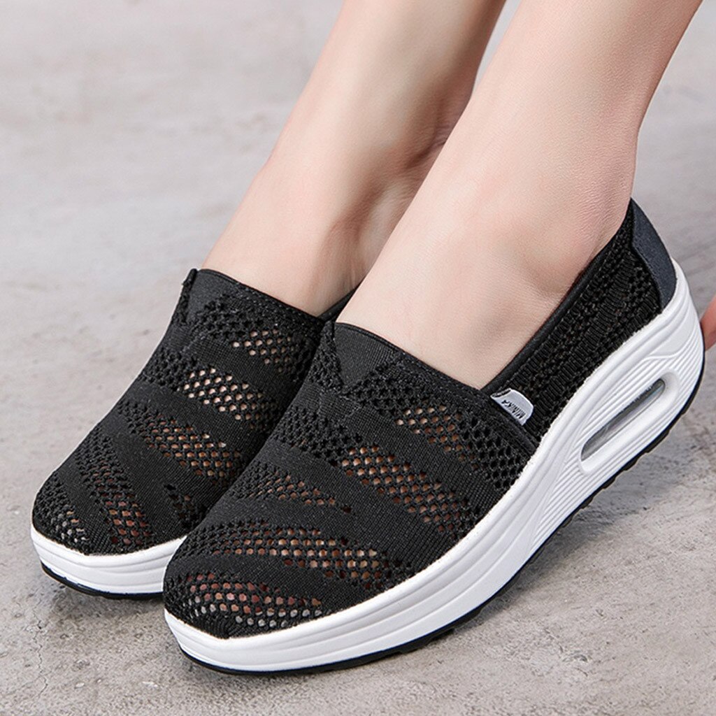 Mode Vrouwen Mesh Ademend Slip Dikke Zolen Schommelstoel Outdoor Platform Casual Wandelschoenen Sneakers Zapatillas Mujer # g4