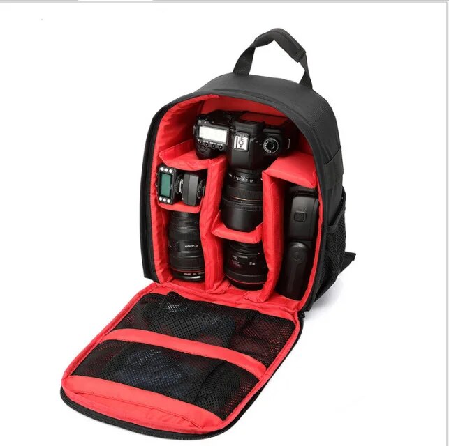 Waterproof DSLR Backpack Video Digital DSLR Camera Bag Multifunctional Outdoor Cameras Photo Bag Case for Nikon Canon DSLR Lens: Orange