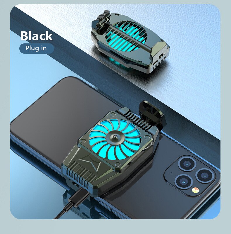 Ventilador de refrigeración líquida para móvil, enfriador negro con Clip trasero para Huawei, Samsung, IPhone X, 11, 12, Xiaomi Mi 10 Pro, ROG 2 Pro, 3, Magic, FunCooler: Plug-in sliver