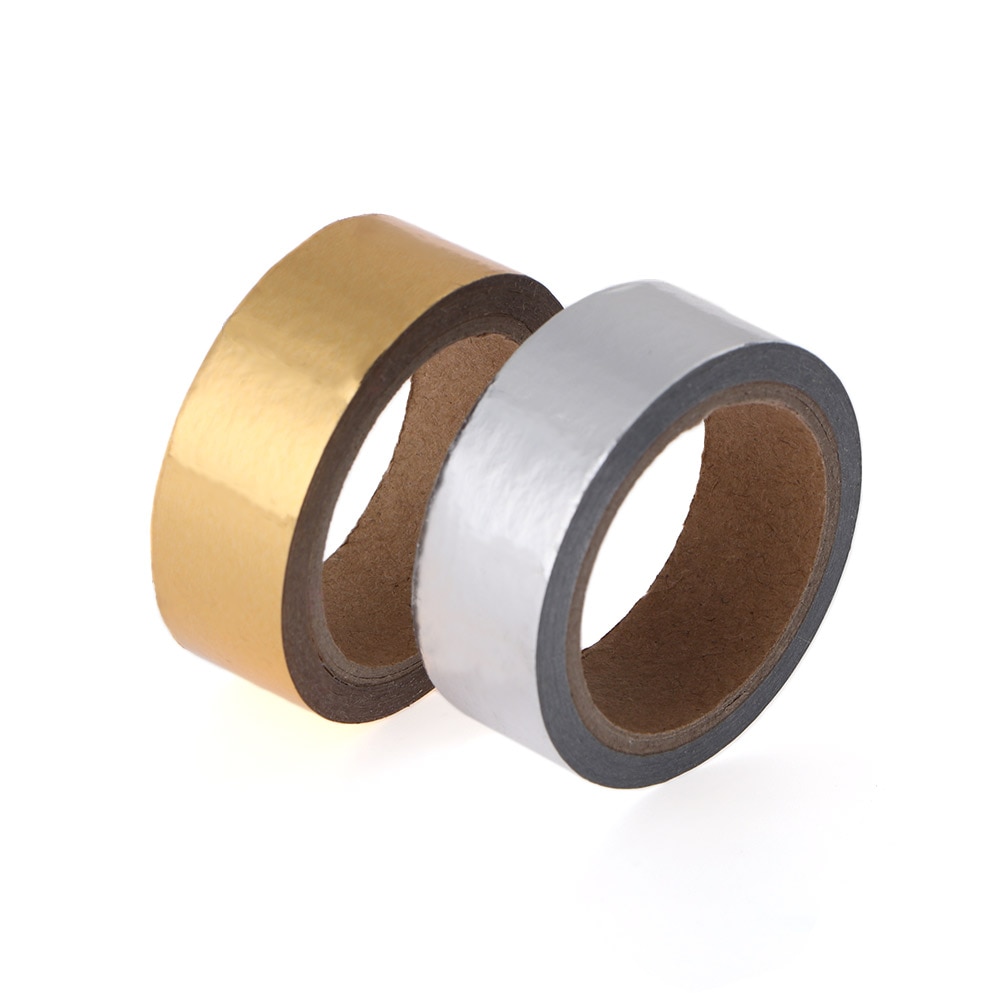 stamping tape Gold and silver colour DIY Scrapbooking Adhesive Tape Stationery Christmas Diary Decorative Tape 15mm*5M