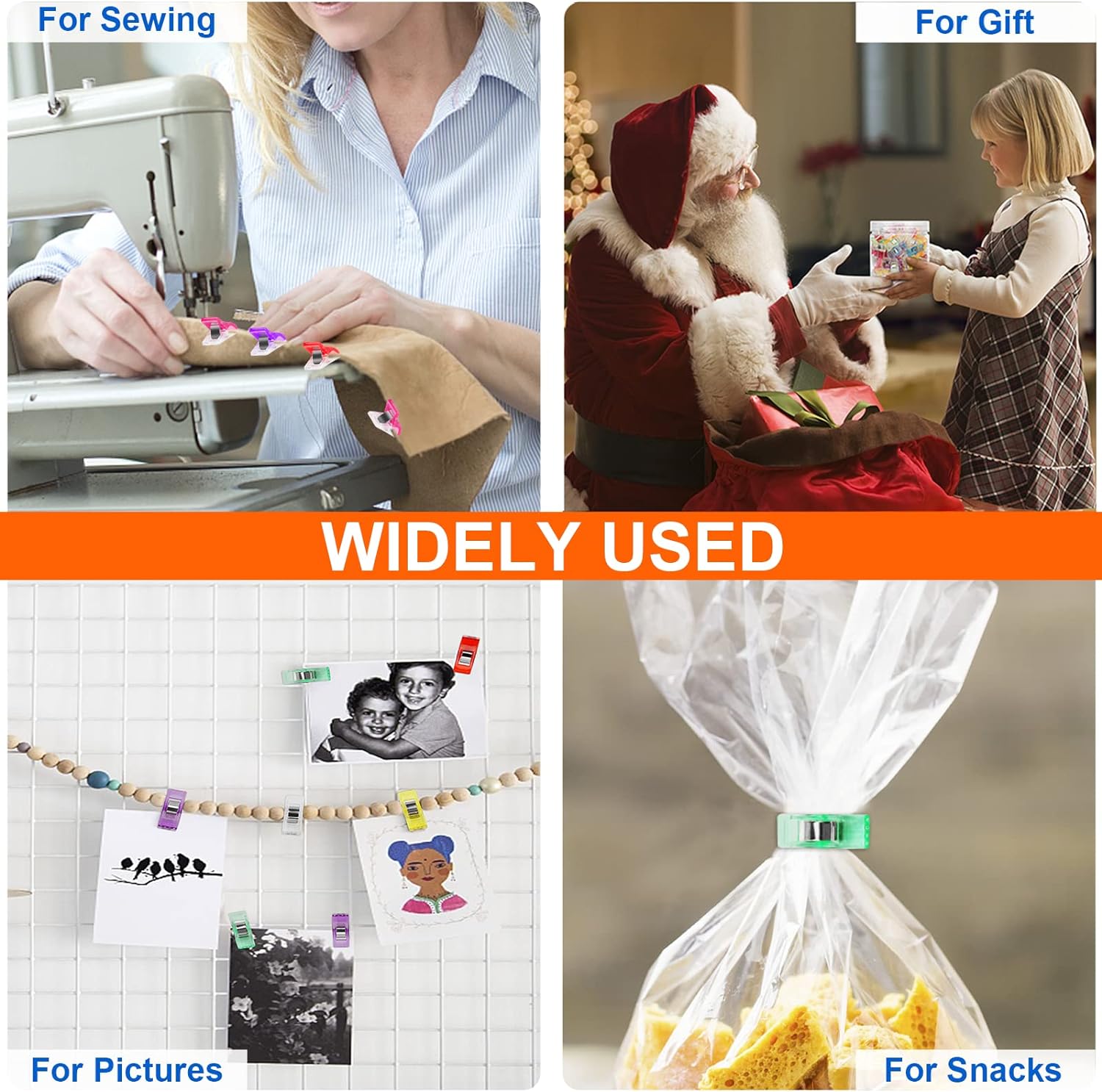 Clips de costura multiusos Clips coloridos plástico DIY almacenamiento posicionamiento Patchwork herramientas para acolchar Clips de seguridad surtidos