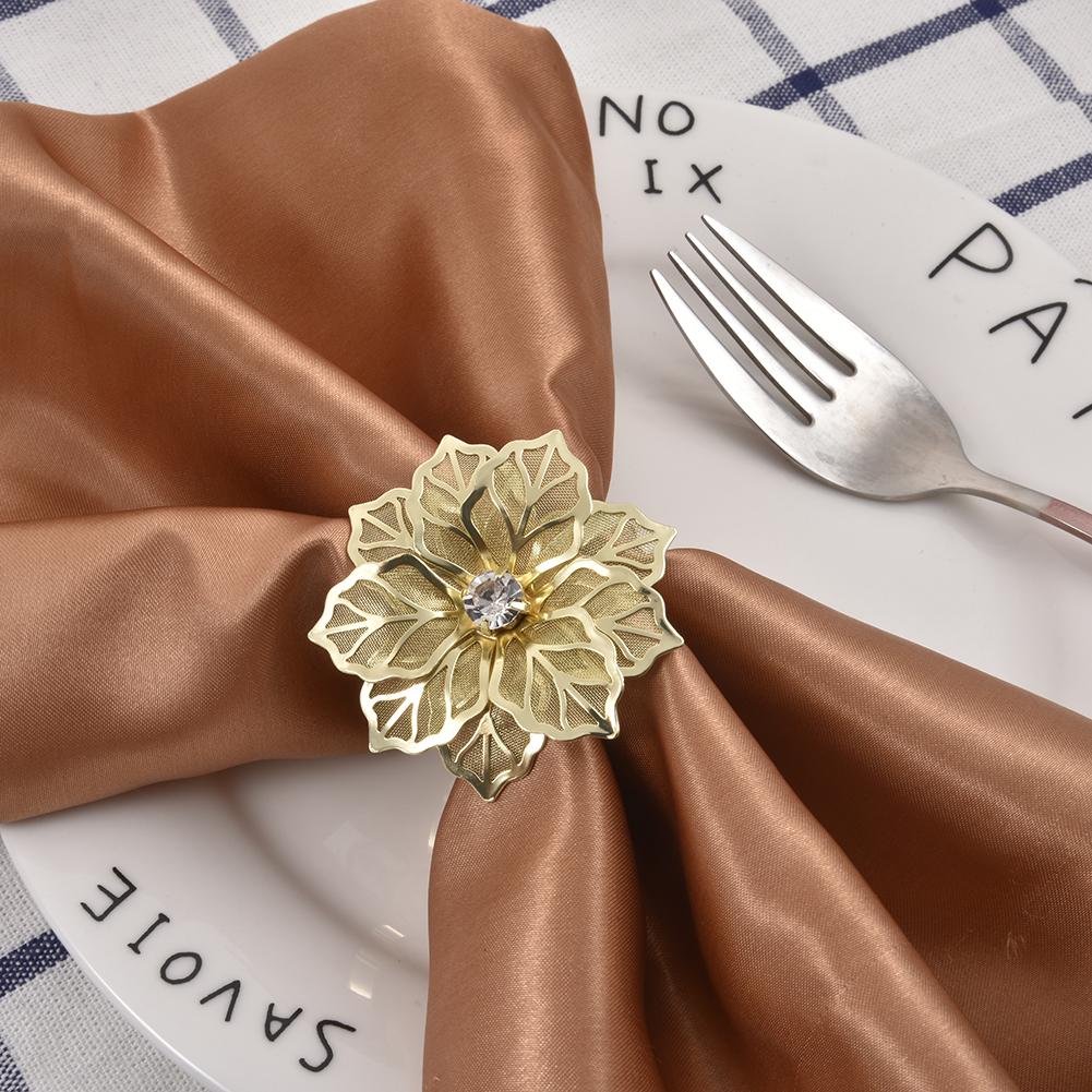 1Pcs Napkin Rings with Hollow Out Flower for Wedding Banquet Dinner Party Birthdays Family Gatherings Table Decor Napkin Holder