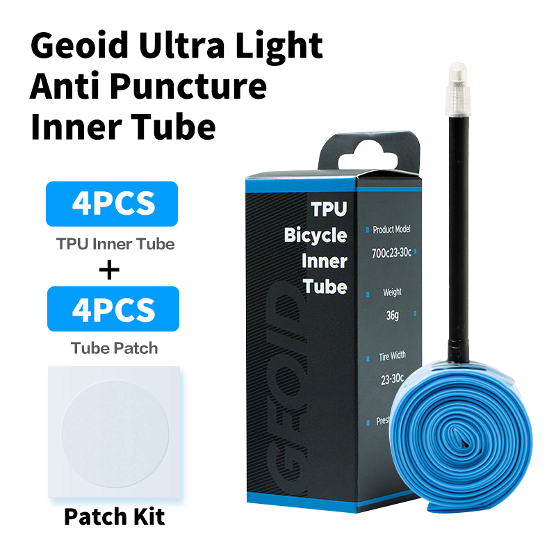 Geoid TPU tubo interior válvula Presta bicicleta de carretera 700C 23-30C súper ligero MTB 29 pulgadas 75mm de longitud válvula reparación neumático de bicicleta: Azul cielo