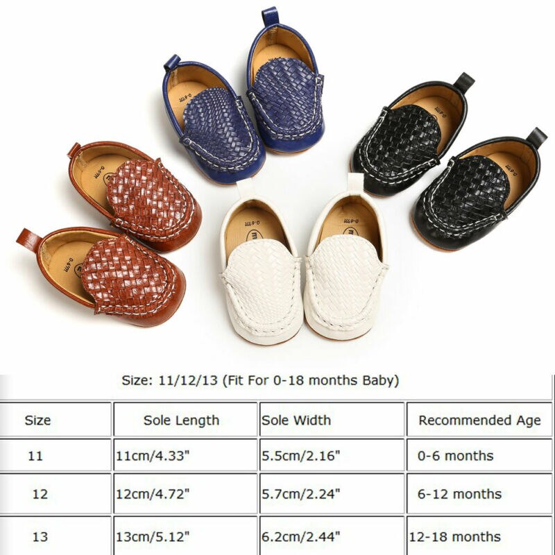 Baby First Walkers Kid Boy Girl Casual Loafer Flat Shoe Casual Baby Walk Trainner Boat Peas Shoes PU Solid Anti Slip Shoes