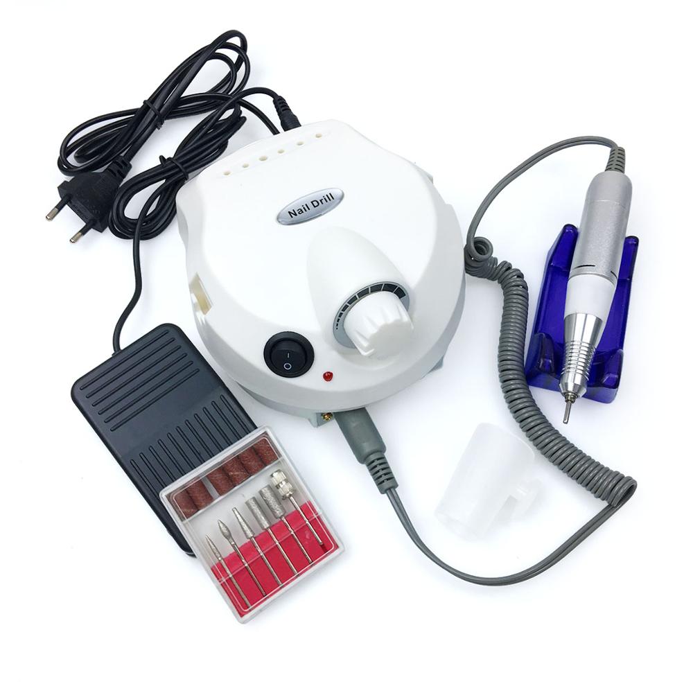 Electric Nail Drill Machine Manicure Pedicure Files Tools Kit &amp; Accessory Nail Polisher Grinding Glazing Machine For Gel Polish: white