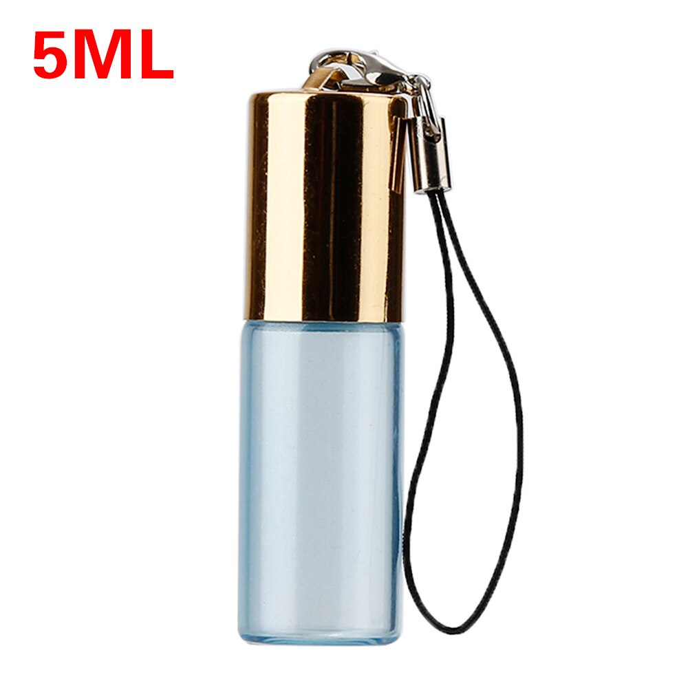 Mini bote de viaje portátil de 5ml botella de muestra de vidrio rellenable vacío enrollable con colgante para Perfume líquido de aceite esencial