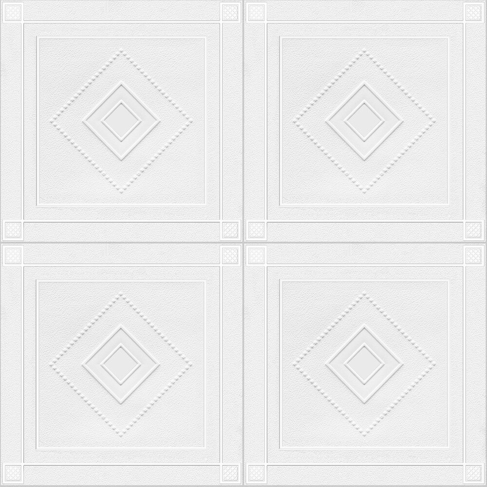 3D Tape Boor Behang Waterdichte En Vochtbestendige Plafond Slaapkamer Achtergrond: Whitewithout diamond