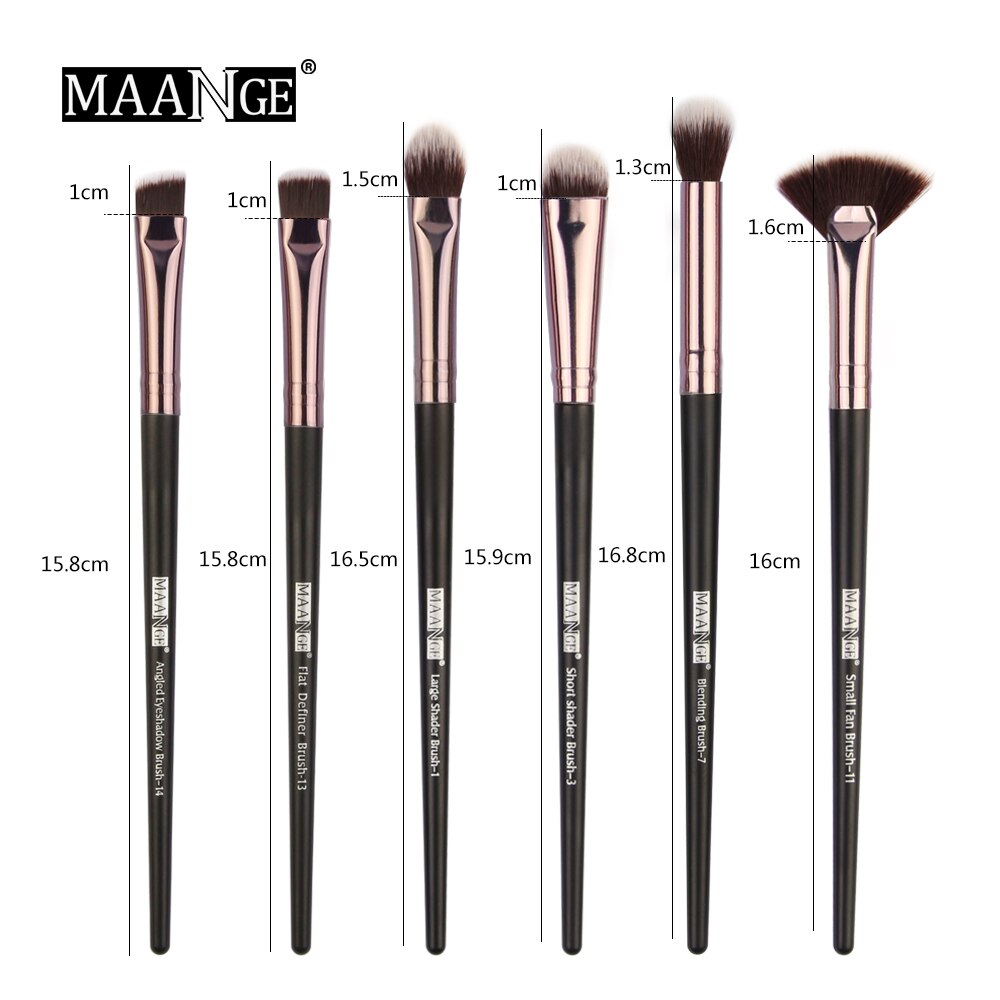 Maange pro 3/5/6 makeup børster sæt øjenskygge blending eyeliner øjenvipper øjenbryn børster til makeup bærbart øjenbørste sæt