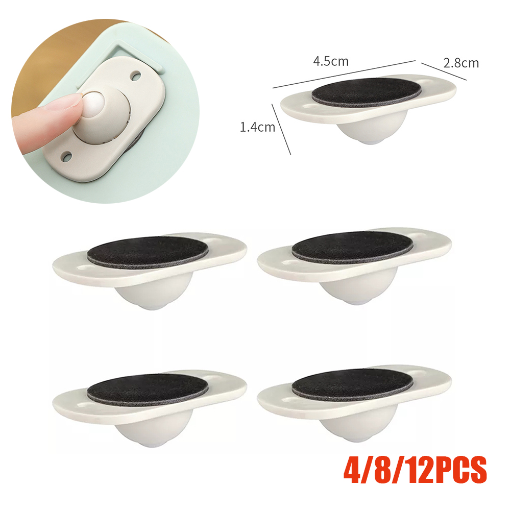 12Pcs Wheels For Furniture Caster Stainless Steel Roller Self Adhesive Furniture Caster Home Strong Load-bearing Universal Wheel: 4pcs / Caster Wheels 07