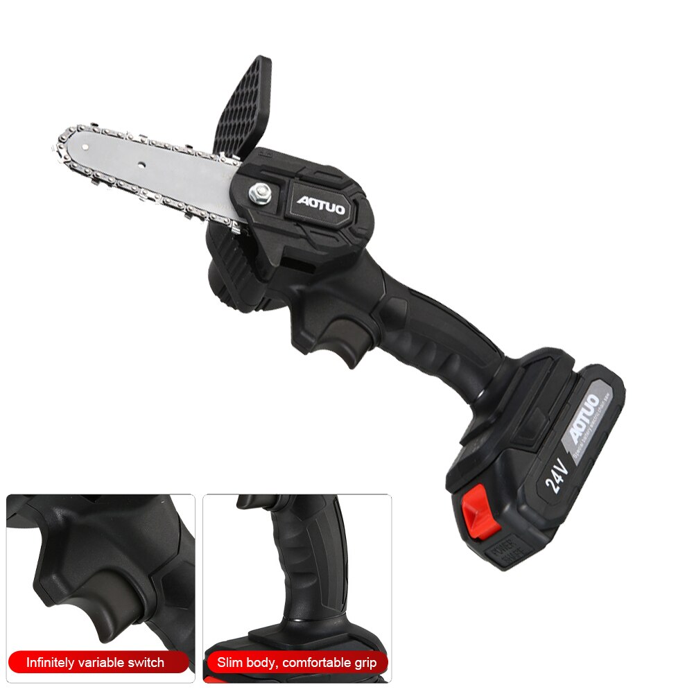 550W Chainsaw Rechargeable Chainsaw Small Handheld Chainsaw Woodworking Pruning Saw One-handed Saw Wood Garden Tool