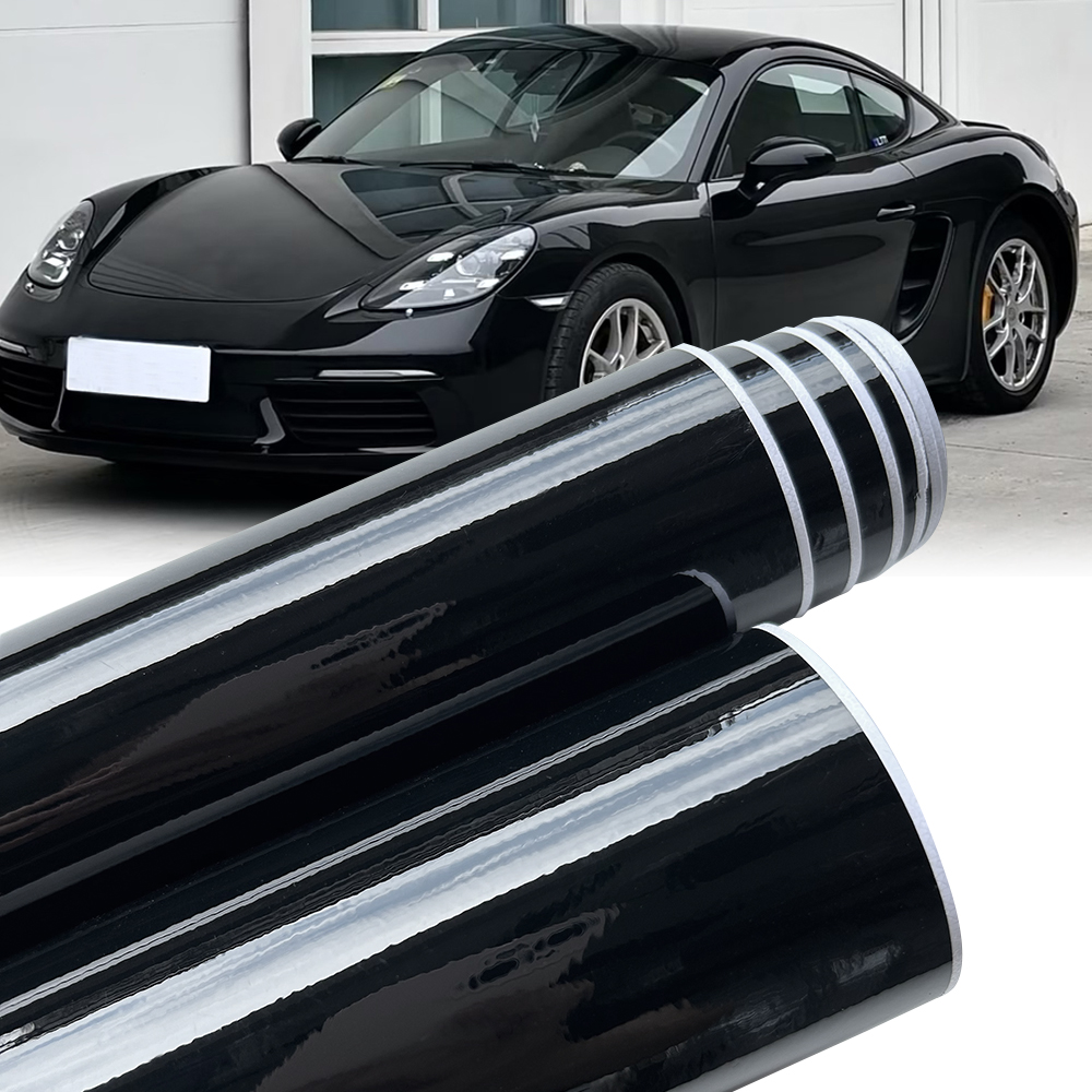 Película de vinilo brillante negra de Piano, pegatina de Color brillante negro, calcomanías de estilo para motocicletas y coches, pegatinas decorativas, accesorios