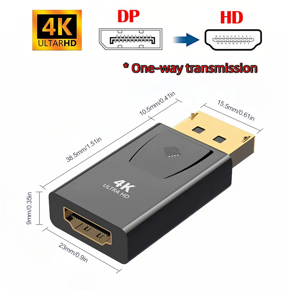 8K@60Hz DP1.4 to HDMI 2.1 Converter 4K@120Hz Ultra Speed 48Gbps Compatible Cable For Desktop Laptop PC TV Monitor Projector: SKY BLUE