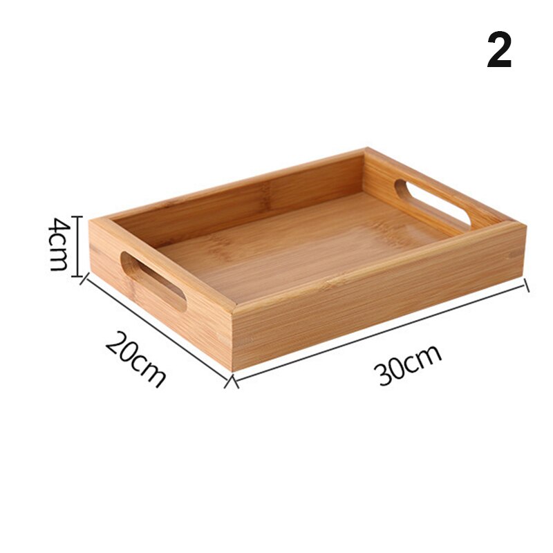 Bamboo Wooden Rectangular Tea Tray Solid Wood Tray Home Dry Tea Tray Kung Fu Tea Cup Tray Wooden Hotel Dinner Plate for food: 2