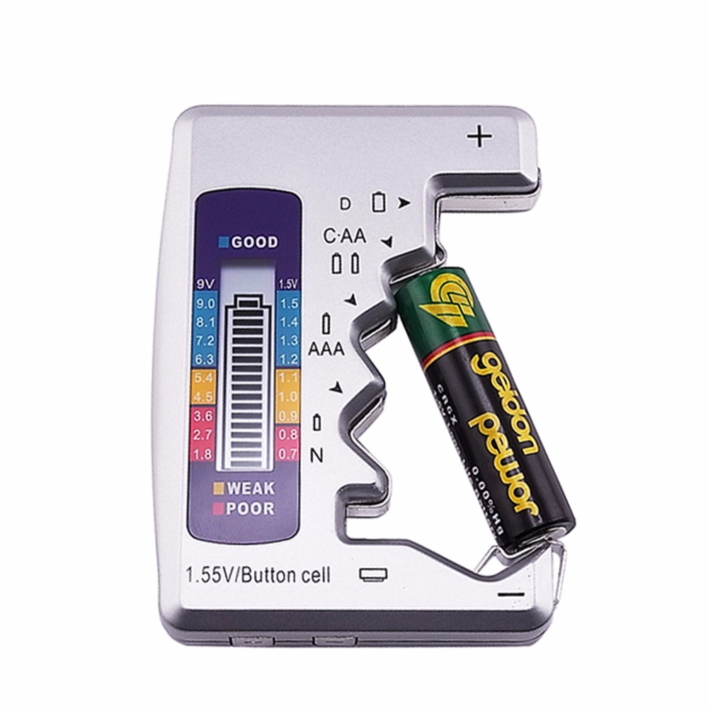 Universal Battery Analyzer Mini Multi Tester Checker C / D / N / AA / AAA 9V 1.5V Batt Digital LCD Bar Graph Display