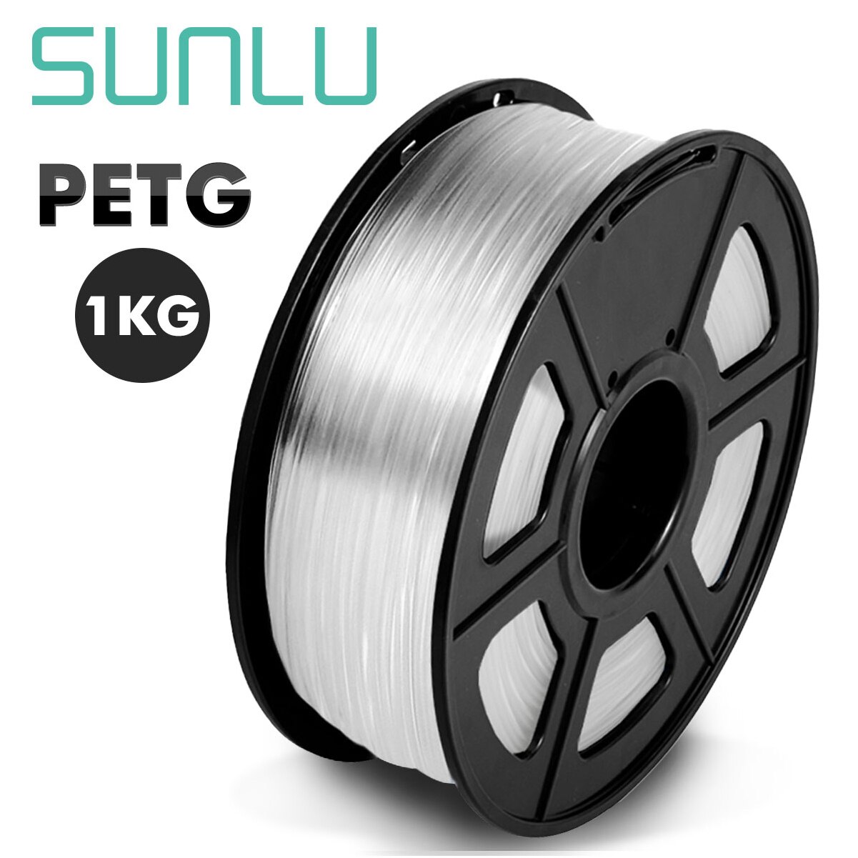 Sunlu Petg Gloeidraad 1.75 Mm Zwarte Kleur Petg 3D Printer Filament 1Kg Met Spool Lampshape Verbruiksartikelen: PETG-transparent