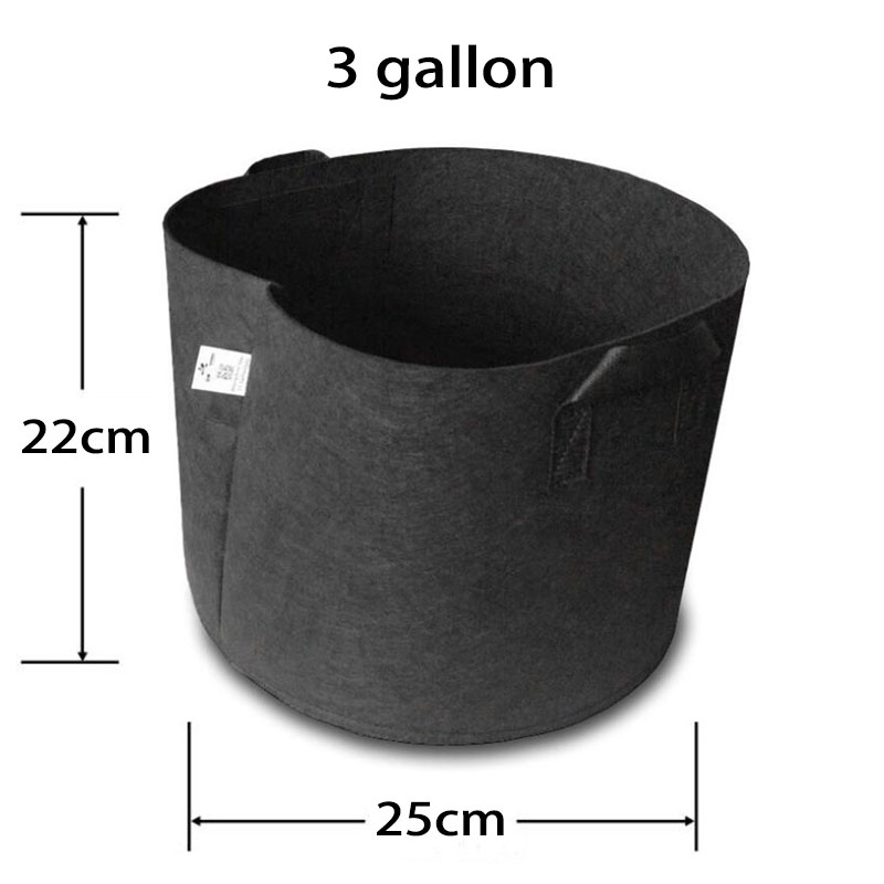 1/3Pcs 3 Gallon Plant Groeien Zakken Tuingereedschap Stof Pot Jardim Home Tuinieren Bloemen Plantaardige Groeien zwart Of Groen: 1pcs-black