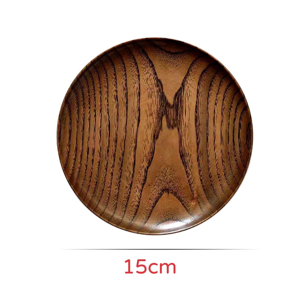 Ronde Houten Plaat Set Natuurlijke Acacia Hout Schotel Platen Cake Dessert Serveerschaal Japanse Sushi Plaat Houten Servies