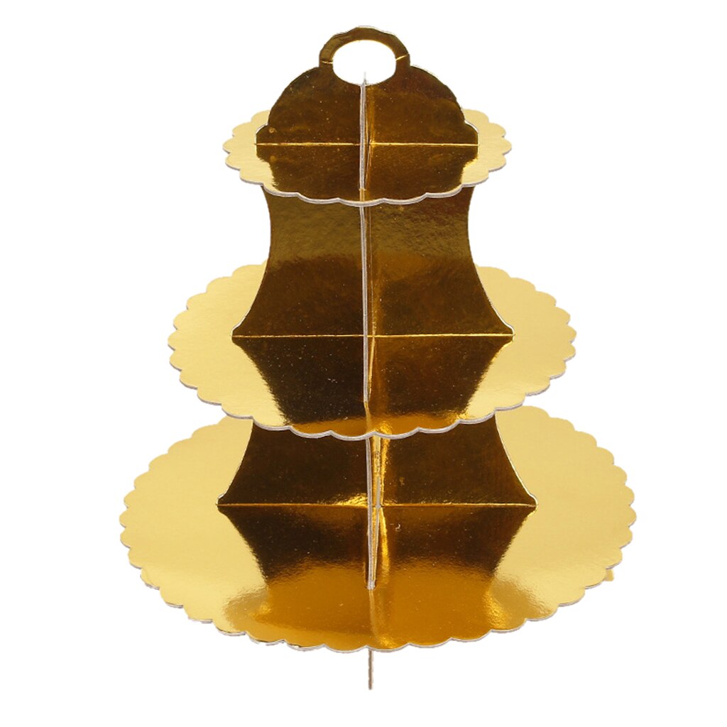 3 Tier Cupcake Stand Cake Voedsel Display Houder Baby Shower Verjaardag Decor: Golden
