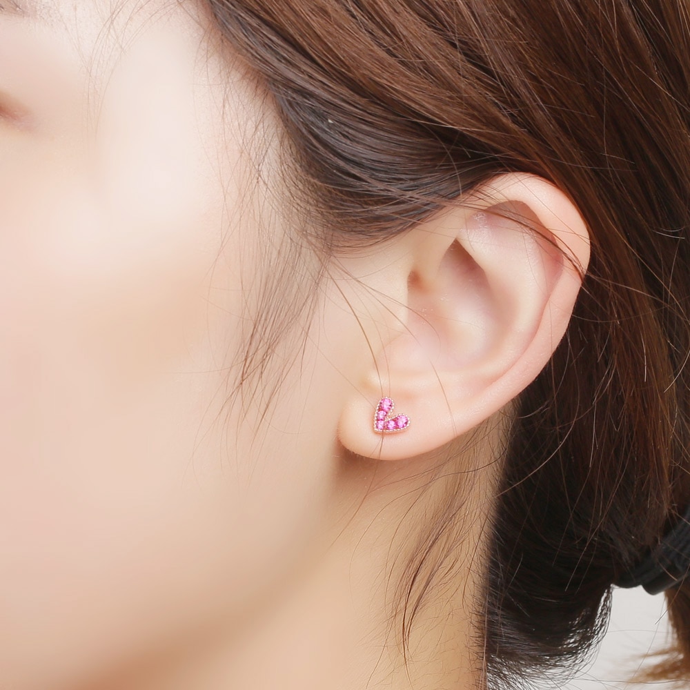SA SILVERAGE 925 Sterling Silber Herz Schmuck-setzt für Frau 925 Silber Rose Gold Farbe Edelstein Zucht Ohrringe Halsketten einstellen