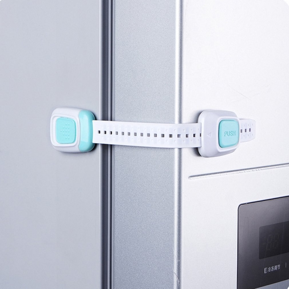 Multi-function Two-button Baby Anti-clip Cabinet Door Lock Blue