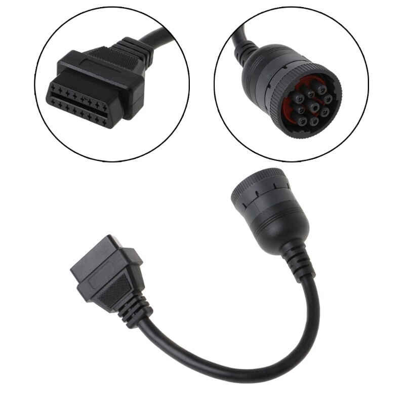 Auto J1939 Deutsch 9 Pin Naar OBD2 Obd 16 Pin De Diagnostiek Connector Kabel 781B