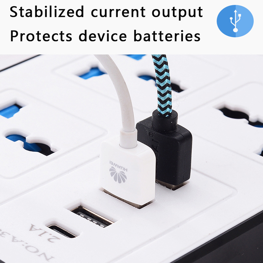 Universalstik til strøm, eu, usa, uk, strømskinne med 1.8m forlængerledninger, ac, type c, usb-port, opladning, stikkontakt