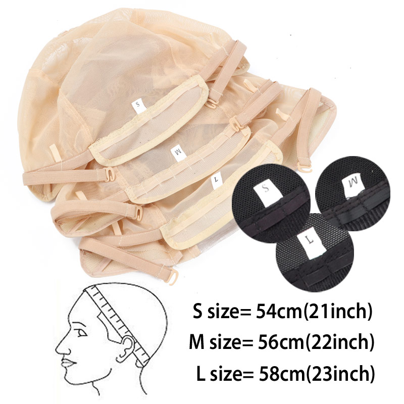 Cuffia per parrucca anteriore in pizzo per realizzare parrucche con cinturino regolabile Cuffia per tessitura in rete di pizzo svizzero senza colla per realizzare parrucche con chiusure frontali