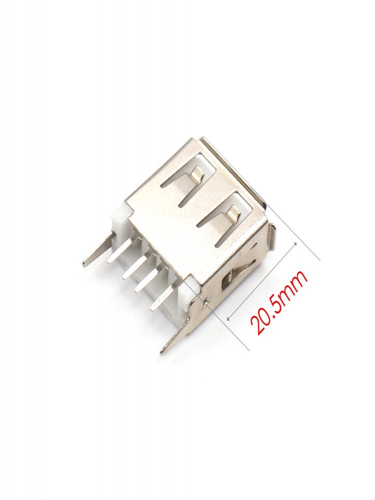 Prise USB Type A Femelle Verticale à 4 Broches, 100mm, 15mm, 180mm, 13.7mm, 17.5mm, Wild USB, 19.6 PCs, 20.5: green