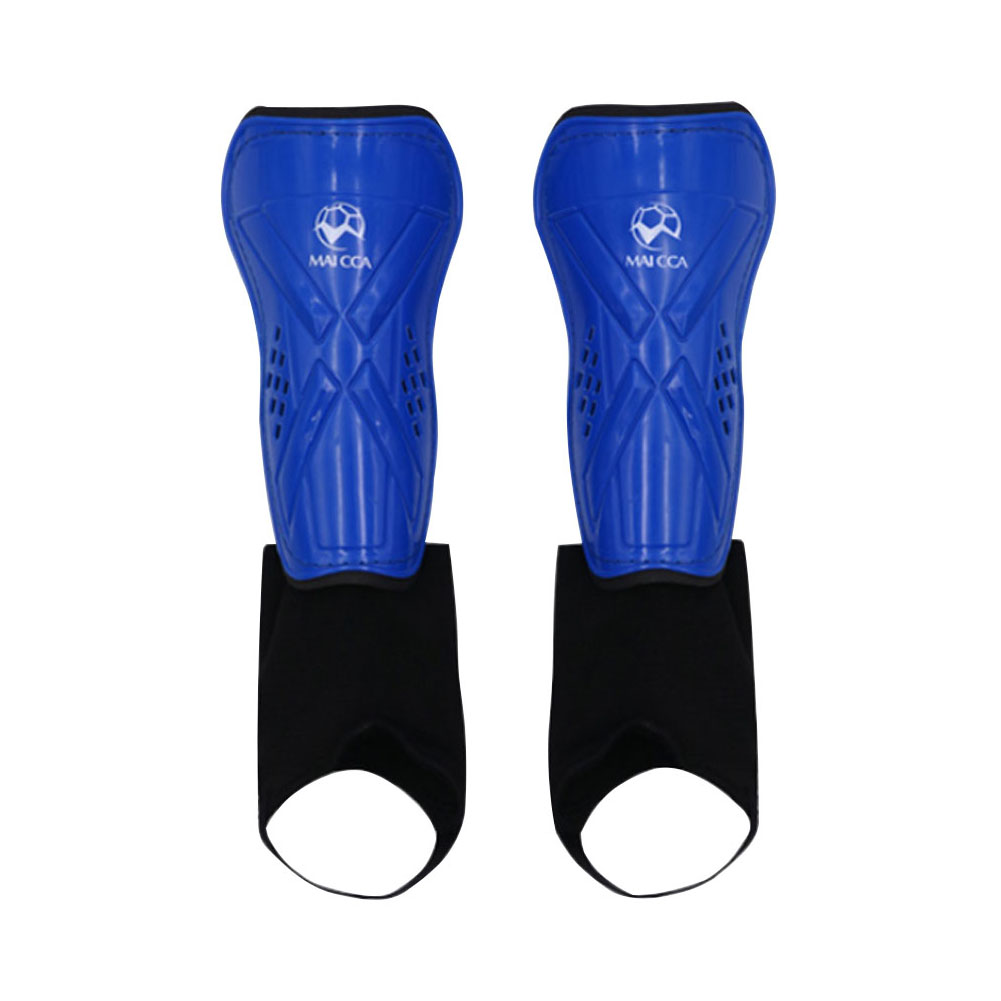 Children Football Shin Guards Sports Kids Soccer Ankle Leg Protectors Calf Socks Belt Karate Training Accessories: Blue