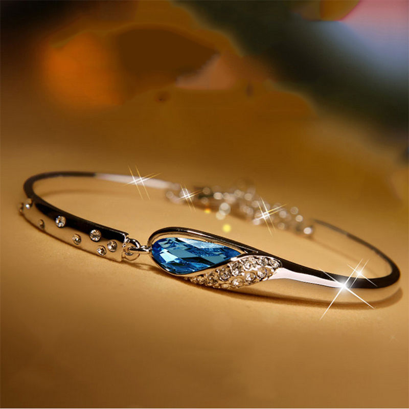 Trendy Romantische Crystal Armband Zilveren Armband voor Vrouwen Sieraden Party Wedding