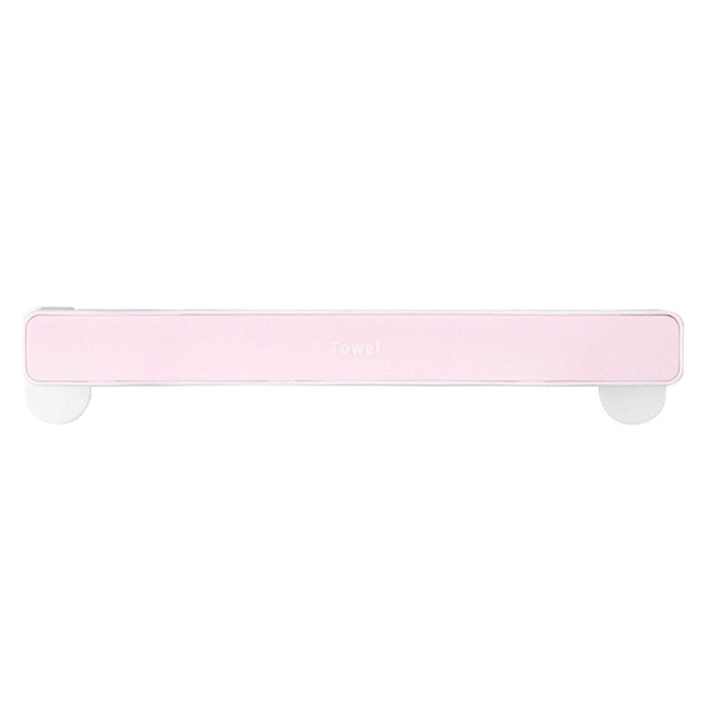 Self-adhesive Punch-free Bathroom Towel Holder Storage Rack Wall Mounted Towel Hanger Bar Shelf Wall-mounted Kitchen Rack: Pink