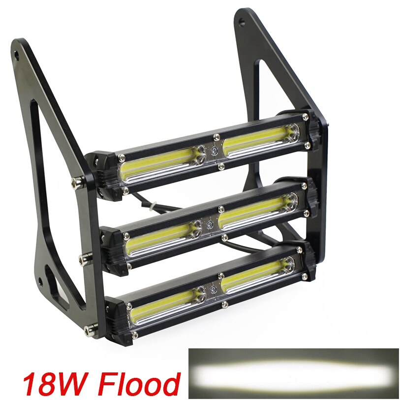 Moto Retro CG Led Motorcycle Front Fork Bracket MSX125 Headlight Universal for Honda Grom MSX125 125SF Fog Lamp Light: Flood 18w black