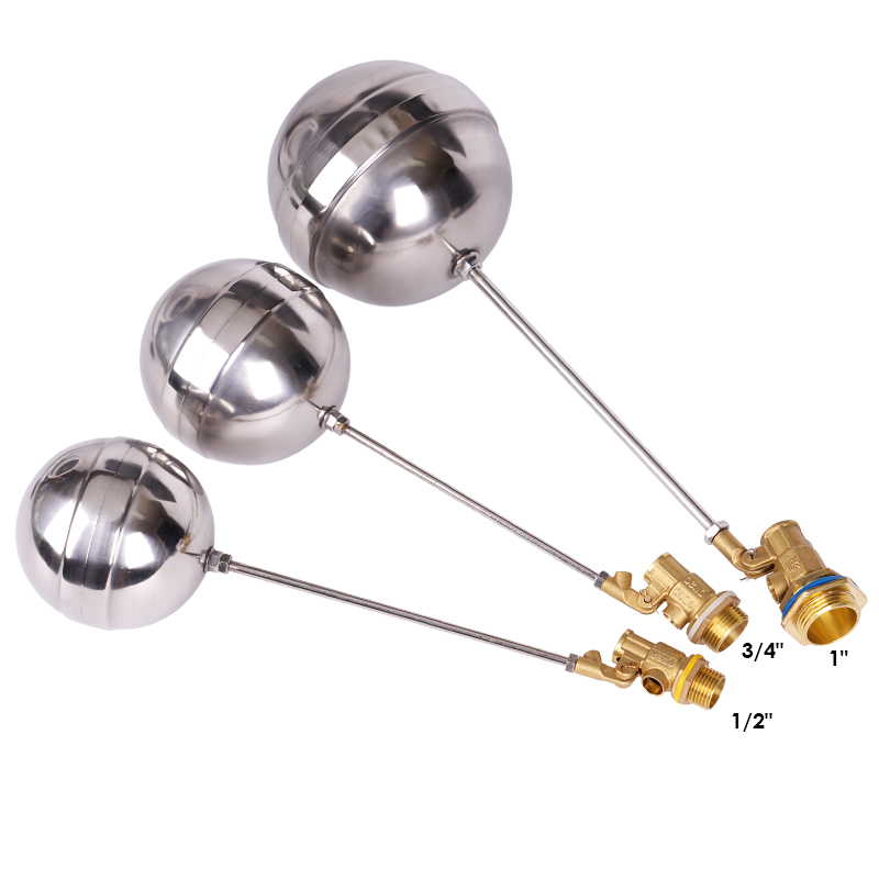 Válvula de flotador de latón de 1/2 ", 3/4", 1 ", válvula de bola flotante para tanque de agua fría y , cisterna de Control de flujo de vástago SS201/tanques de expansión