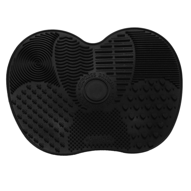 Placa de silicone mágica para pincéis, utensílio para lavar pincéis de maquiagem, ferramenta de limpeza, sombra, base, tapete de limpeza das mãos, 1 peça: black