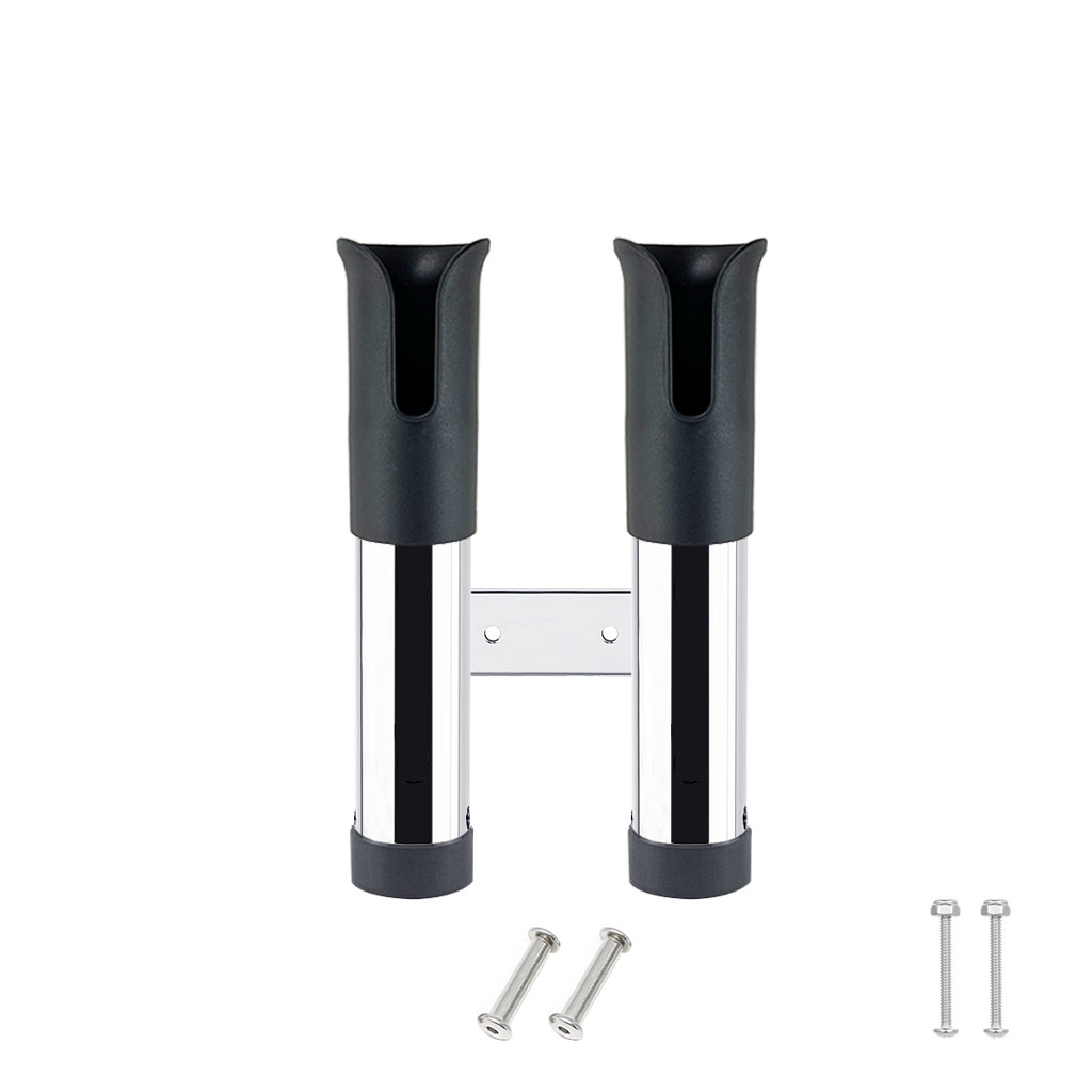 Fishing Rod Holder 2 Tubes Link Slotted Rod holder Boat Fishing Rod Rack Holder Portable Pole Tube Mount Bracket Marine Grade: Red