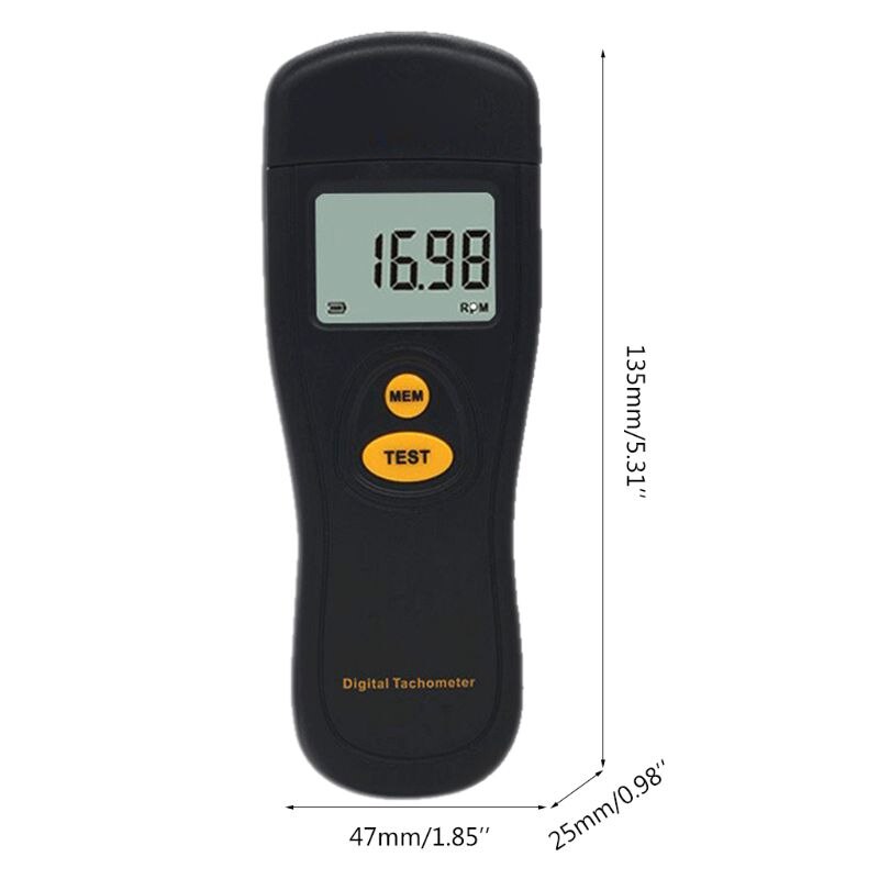Digital Tachometer Rotational Speed Meter RPM Tester Photoelectric Speedometer D08F