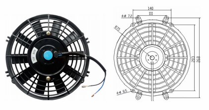 12 Inch Universal Push Pull Electric Radiator Fan Fan Mounting Kit