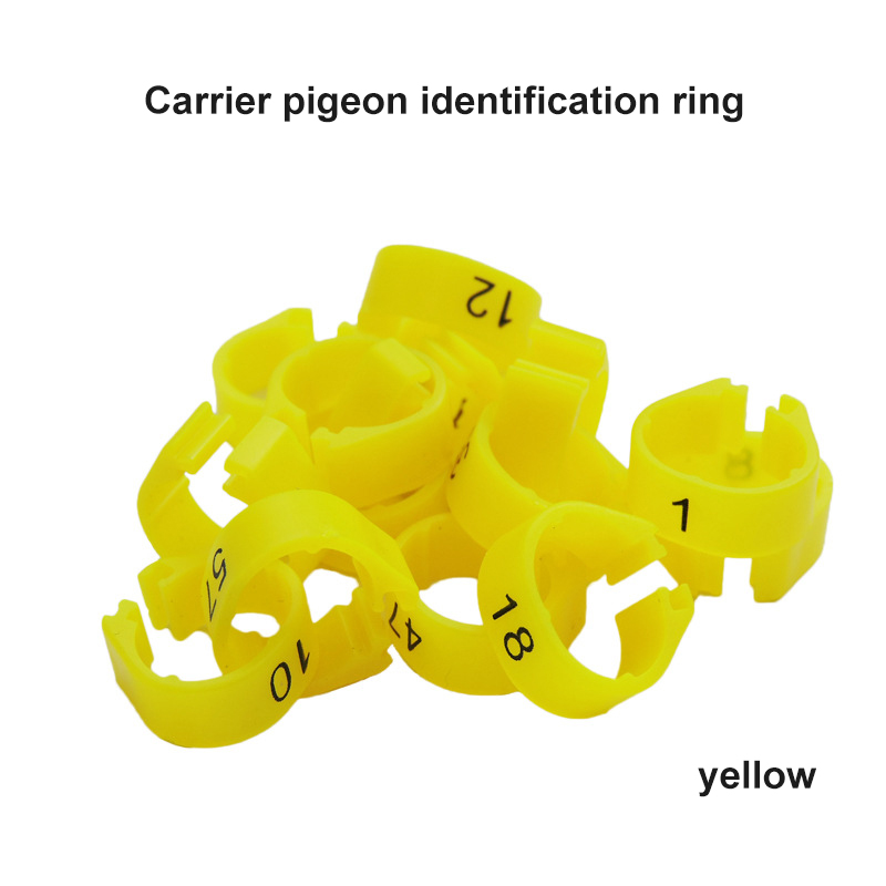 100Pcs Duif Been Met Gevogelte Duif Vogel Papegaai Clamp Ring Met Voet Ring Vogel Markering Ring Huisdier Vogel Benodigdheden vogel Accessoires: yellow
