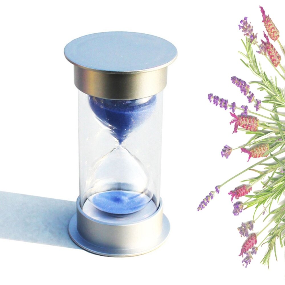 25 Minutes Hourglass Timer Decoration Small Silver Covered Blue Sand Hourglass Timer Children's Playing
